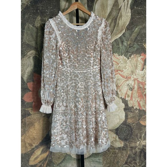 NEW NEEDLE & THREAD MIRABELLE SEQUIN MINI DRESS US sz 6 - Picture 2 of 5